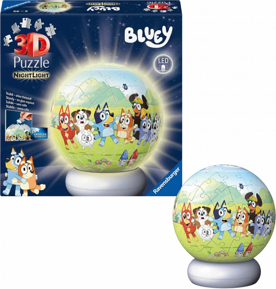 72 Teile Ravensburger 3D Puzzle Ball Nachtlicht Bluey 12008060
