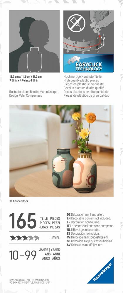 162 Teile Ravensburger 3D Puzzle Vase Organic Beige 12008074