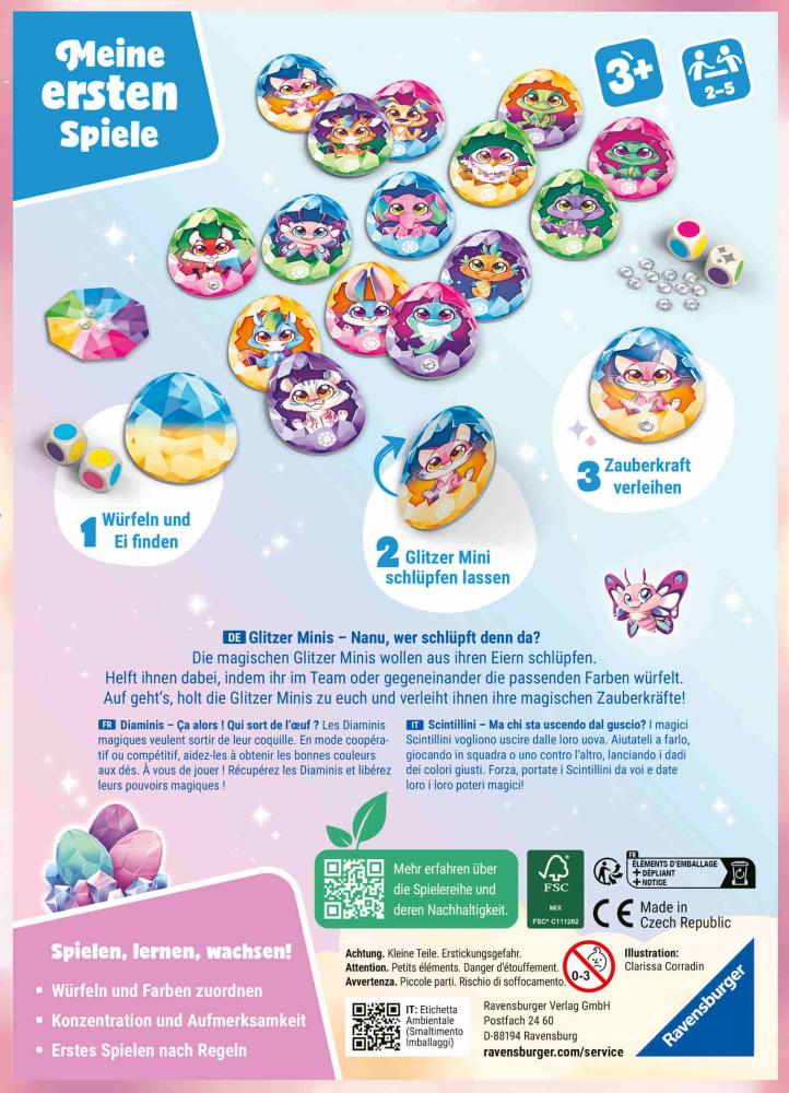 Ravensburger Kinderspiel Meine ersten Spiele Sammelspiel Glitzer Minis 12010002
