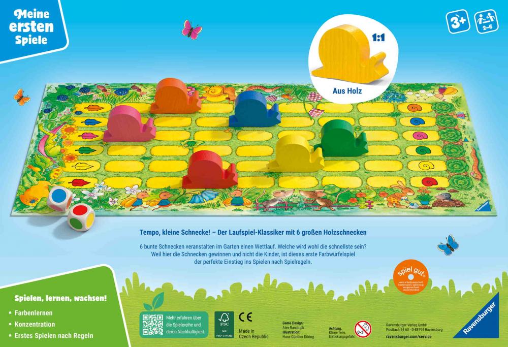 Ravensburger Kinderspiel Meine ersten Spiele Laufspiel Tempo, kleine Schnecke! 12010016