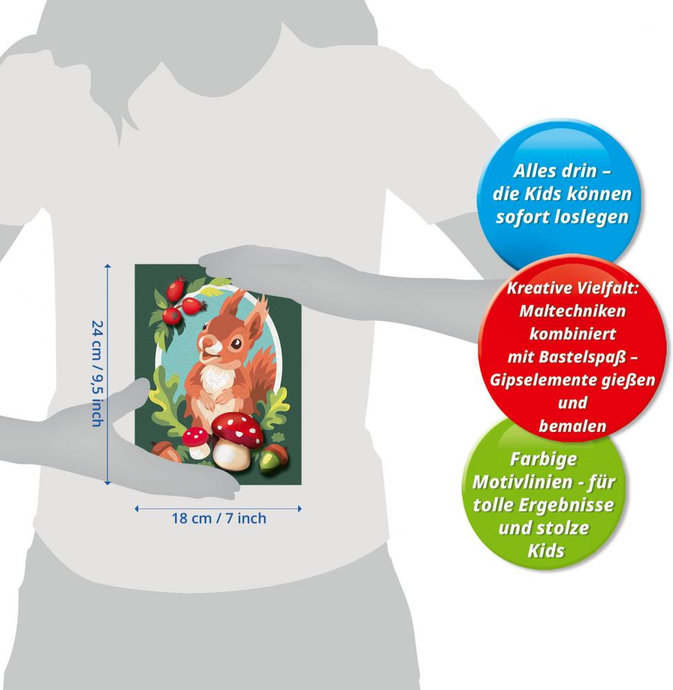 Ravensburger Malen nach Zahlen CREART mit Gips gießen Liebes Eichhörnchen 12023068
