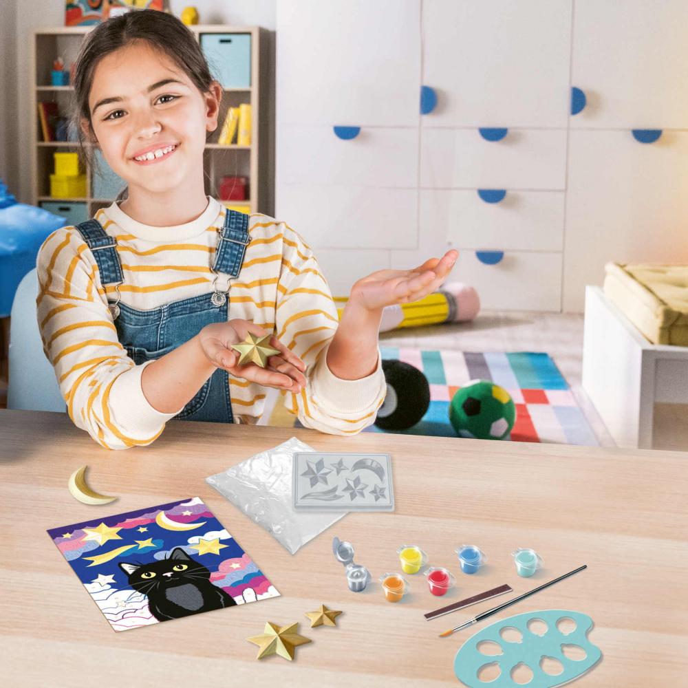 Ravensburger Malen nach Zahlen CREART mit Gips gießen Sternenkatze 12023069