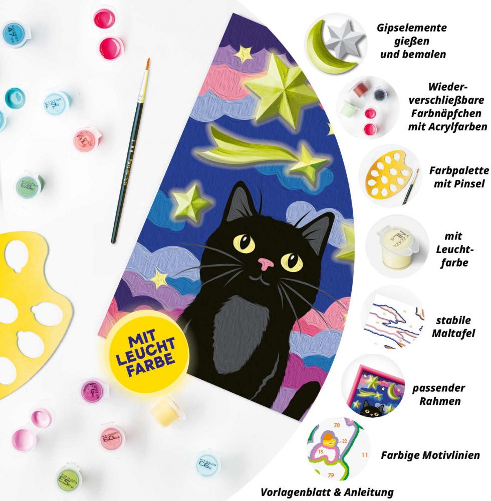 Ravensburger Malen nach Zahlen CREART mit Gips gießen Sternenkatze 12023069