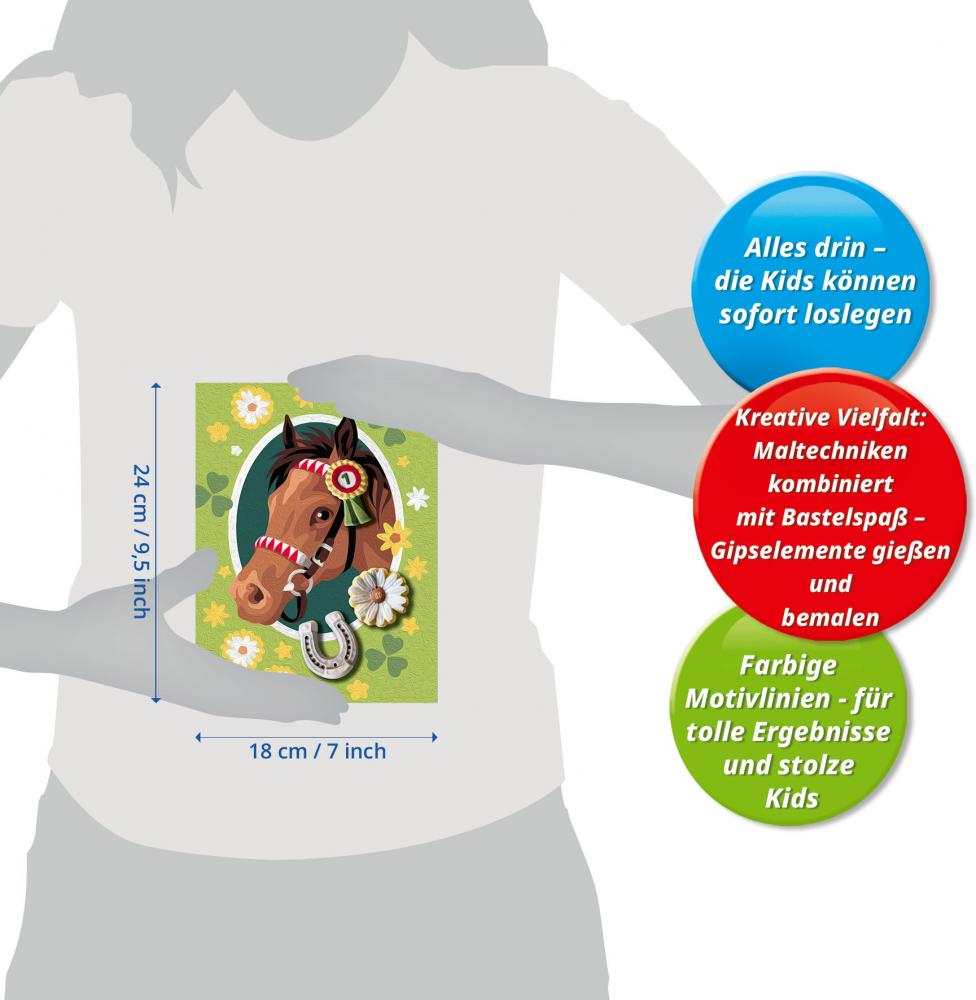 Ravensburger Malen nach Zahlen CREART mit Gips gießen Pferdeglück 12023070