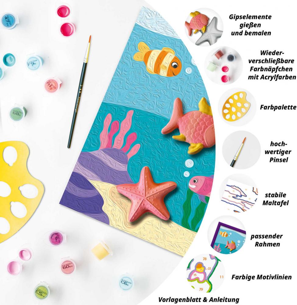 Ravensburger Malen nach Zahlen CREART mit Gips gießen Meeresfreunde 12023071