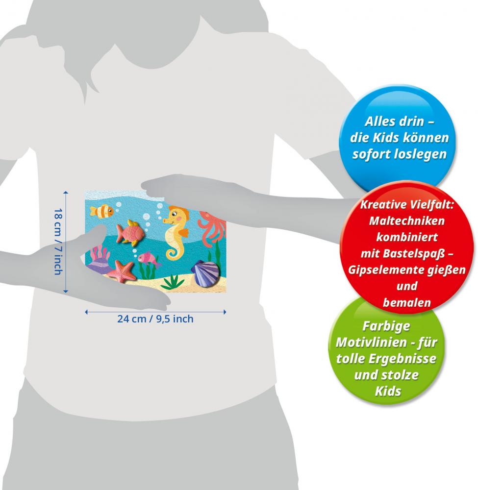 Ravensburger Malen nach Zahlen CREART mit Gips gießen Meeresfreunde 12023071