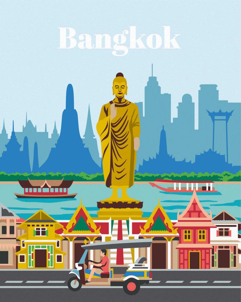 Ravensburger Malen nach Zahlen CREART Trend Serie C Farbenfrohes Bangkok 12023095