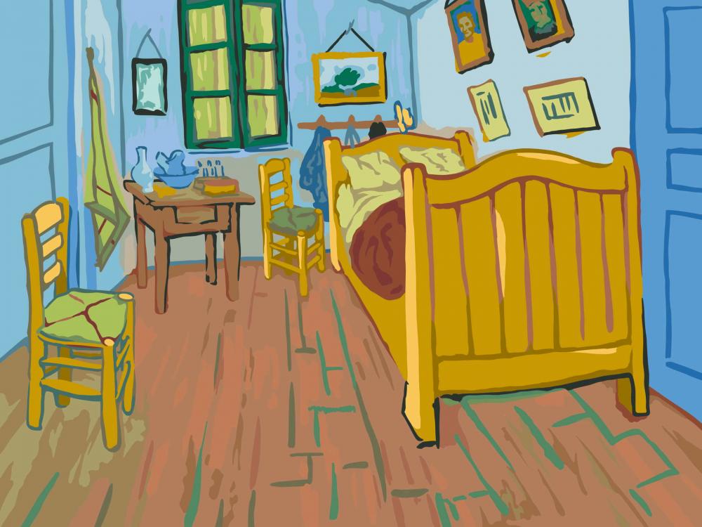 Ravensburger Malen nach Zahlen CREART CANVAS Leinwand Schlafzimmer in Arles Van Gogh 12023097