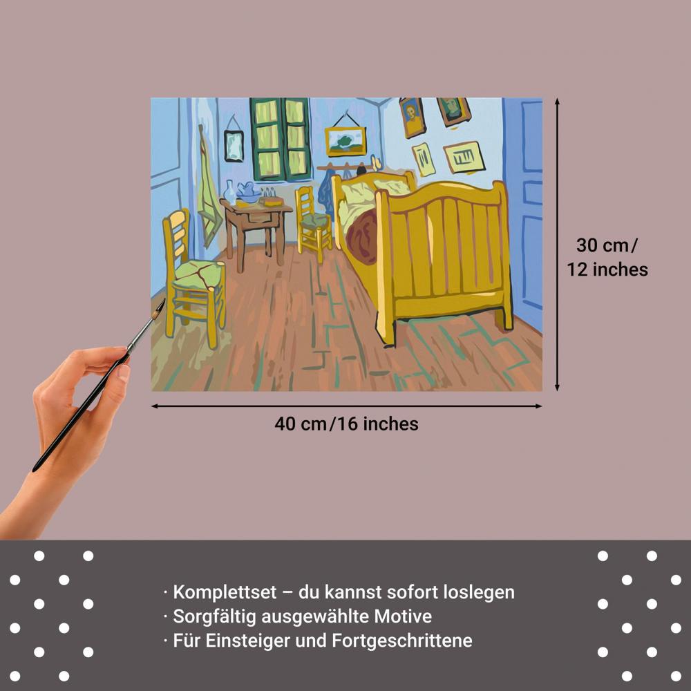 Ravensburger Malen nach Zahlen CREART CANVAS Leinwand Schlafzimmer in Arles Van Gogh 12023097