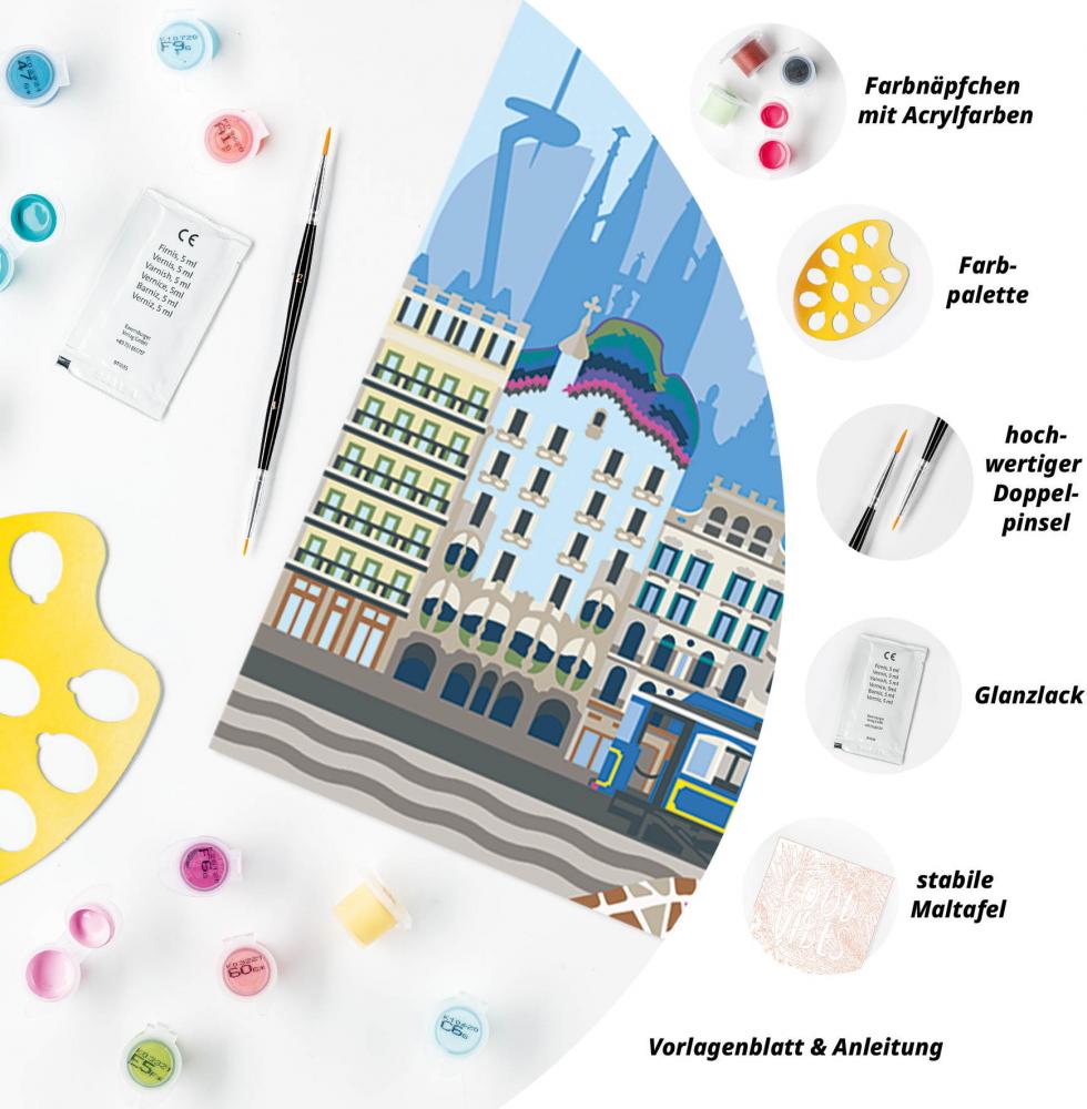 Ravensburger Malen nach Zahlen CREART Trend Serie C Farbenfrohes Barcelona 12023110