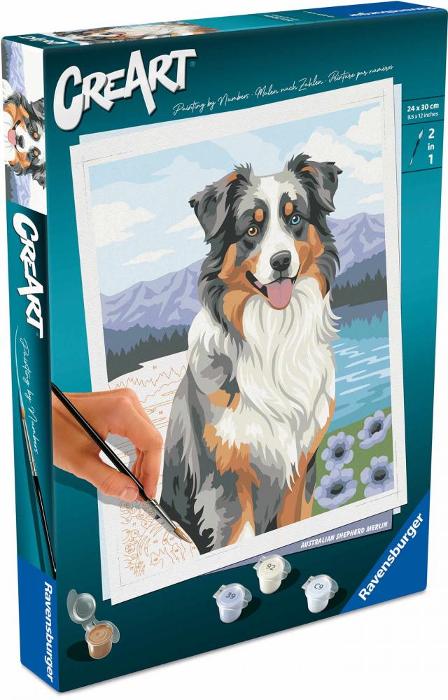 Ravensburger Malen nach Zahlen CREART Trend Serie C Australian Shepherd Merlin 12023114