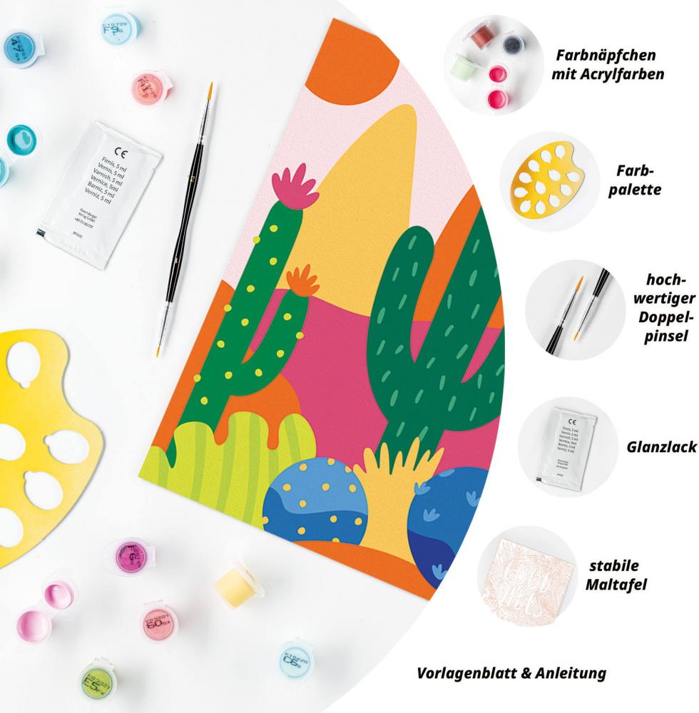 Ravensburger Malen nach Zahlen CREART Trend Serie Quadratisch Adults Trend Bunte Kakteen 12023141
