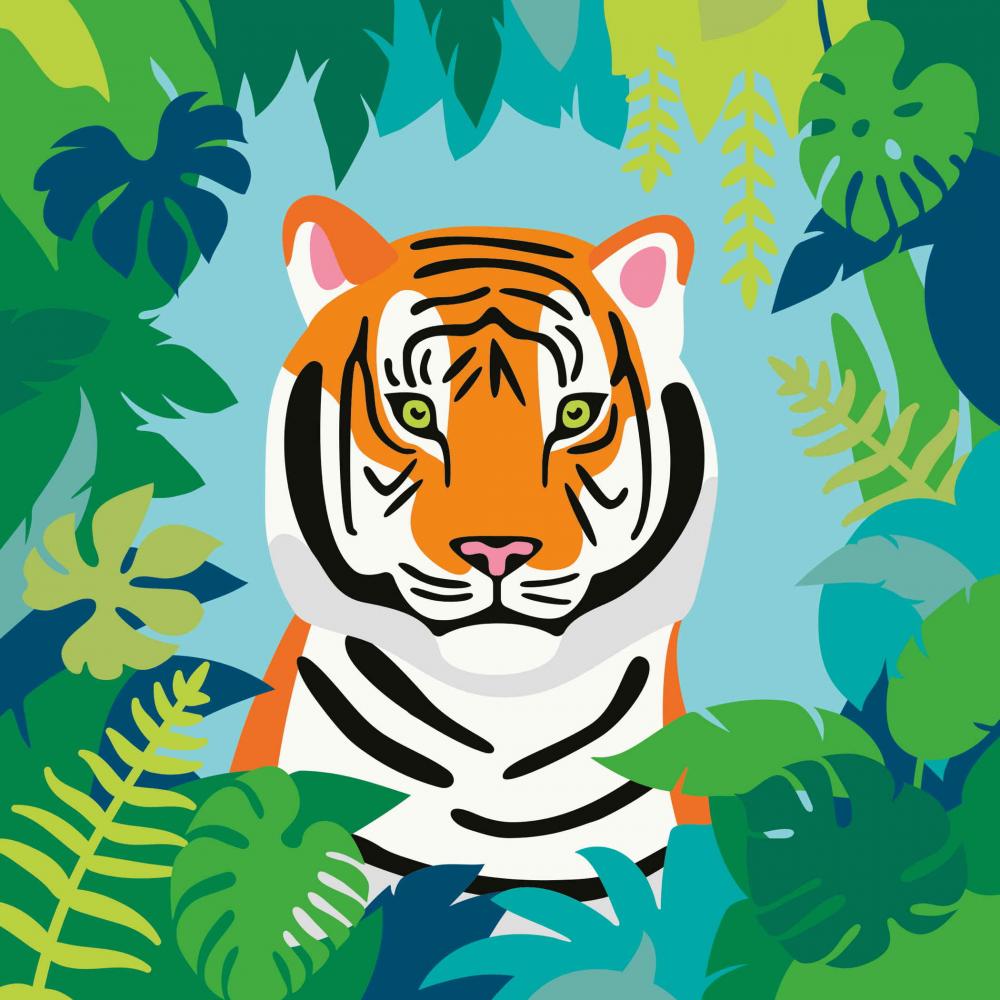 Ravensburger Malen nach Zahlen CREART Trend Serie Quadratisch Adults Trend Wilder Tiger 12023142