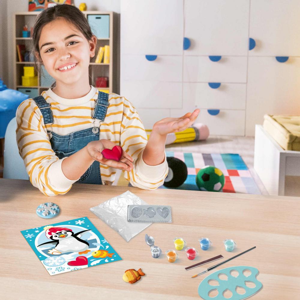 Ravensburger Malen nach Zahlen CREART mit Gips gießen Fröhlicher Pinguin 12023159