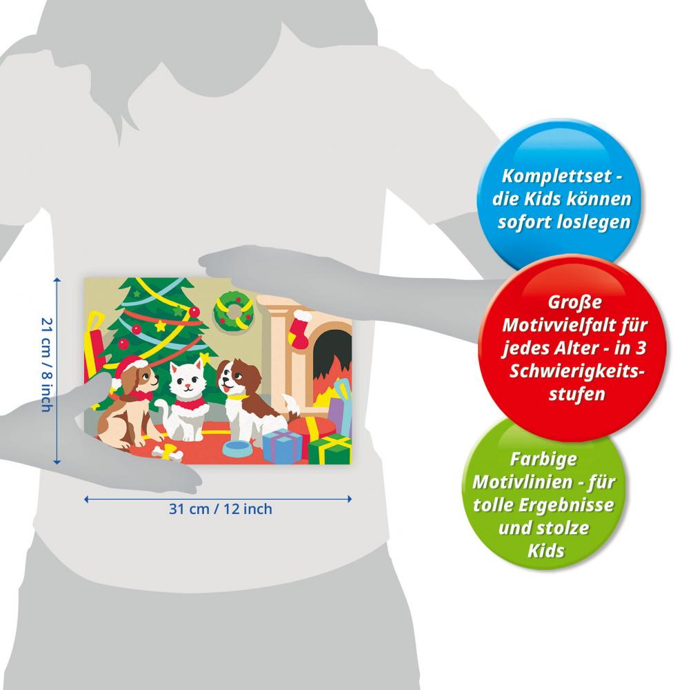 Ravensburger Malen nach Zahlen CREART Serie C Pfoten-Weihnachten 12023192 12023192