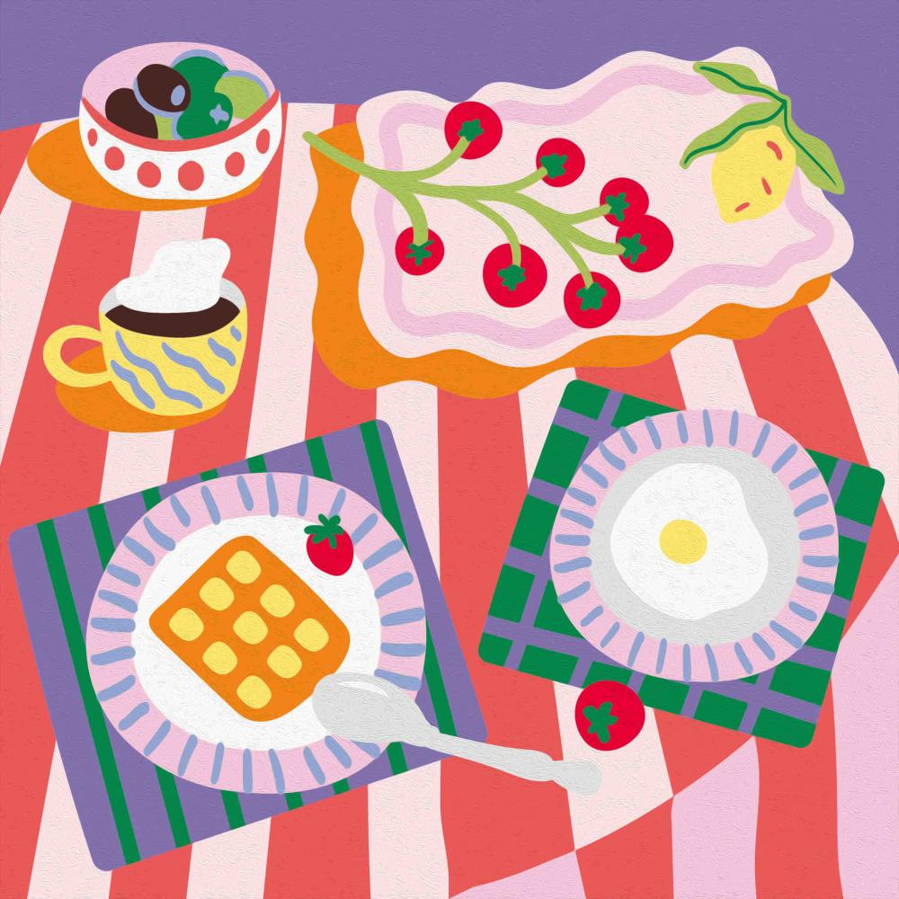 Ravensburger Malen nach Zahlen CREART Trend Serie Quadratisch Adults Trend Frühstückszeit 12023197