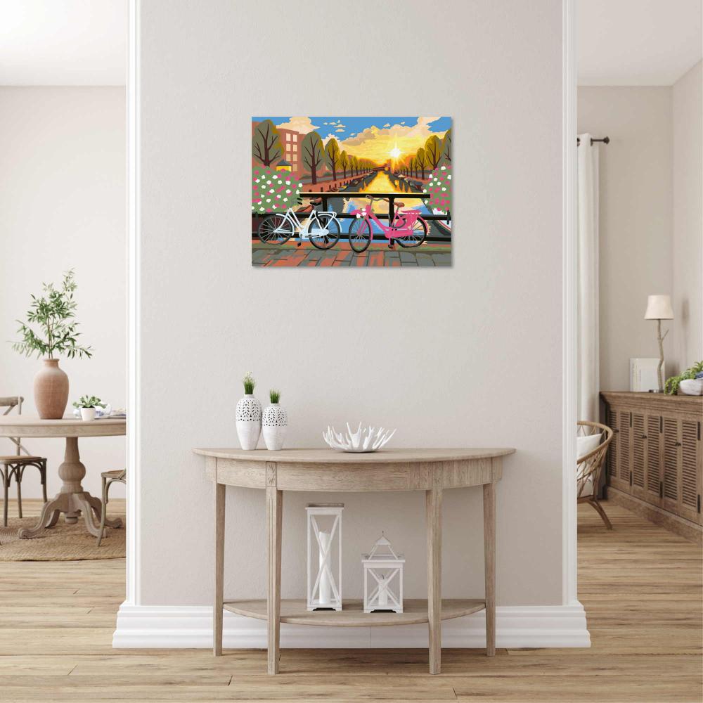 Ravensburger Malen nach Zahlen CREART CANVAS Leinwand Amsterdam zum Sonnenuntergang 12023209