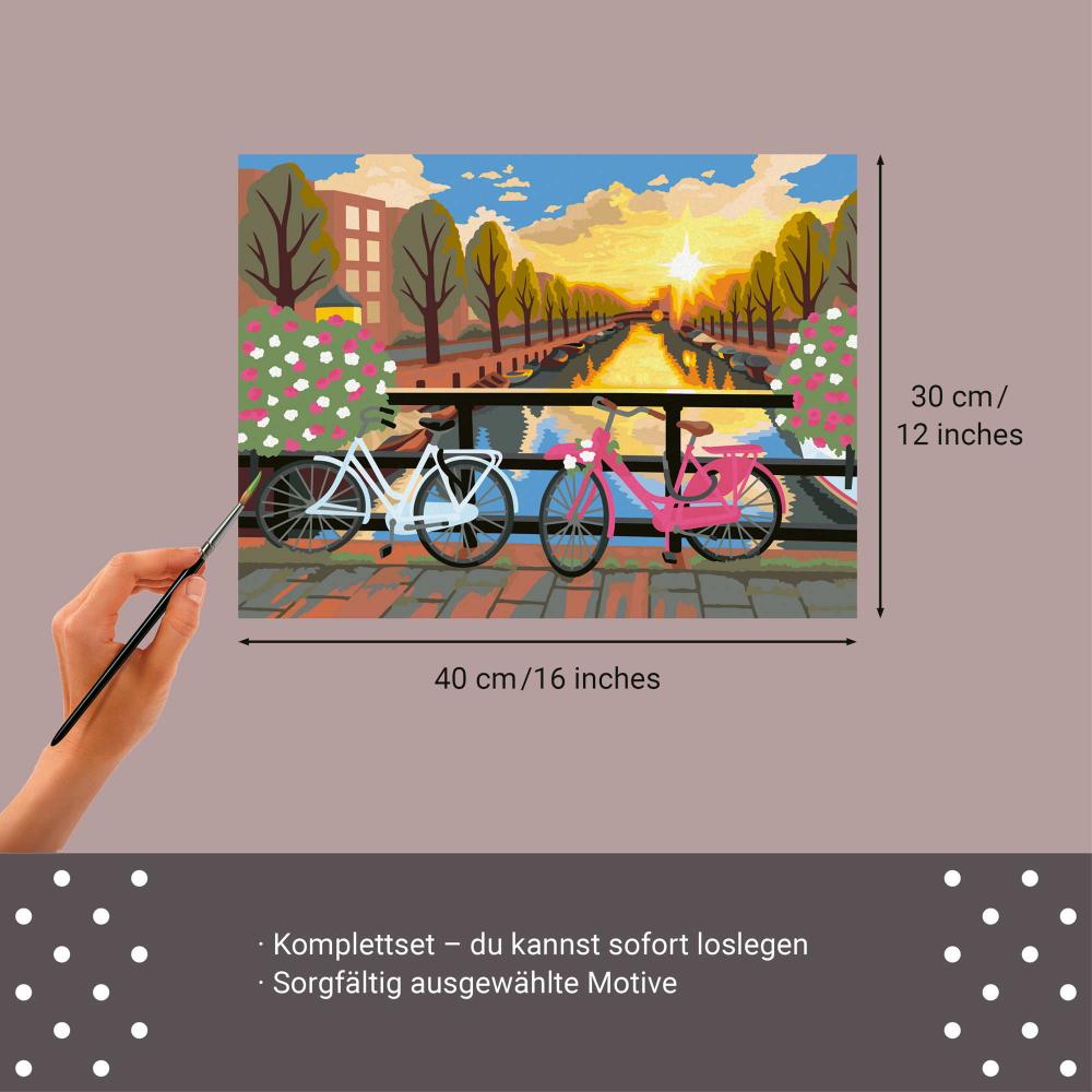 Ravensburger Malen nach Zahlen CREART CANVAS Leinwand Amsterdam zum Sonnenuntergang 12023209