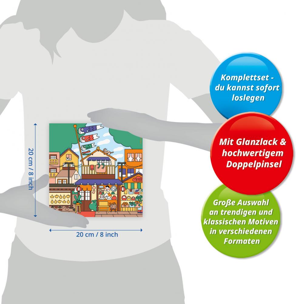 Ravensburger Malen nach Zahlen CREART Trend Serie Quadratisch Adults Trend Kawaii Straße 12023273