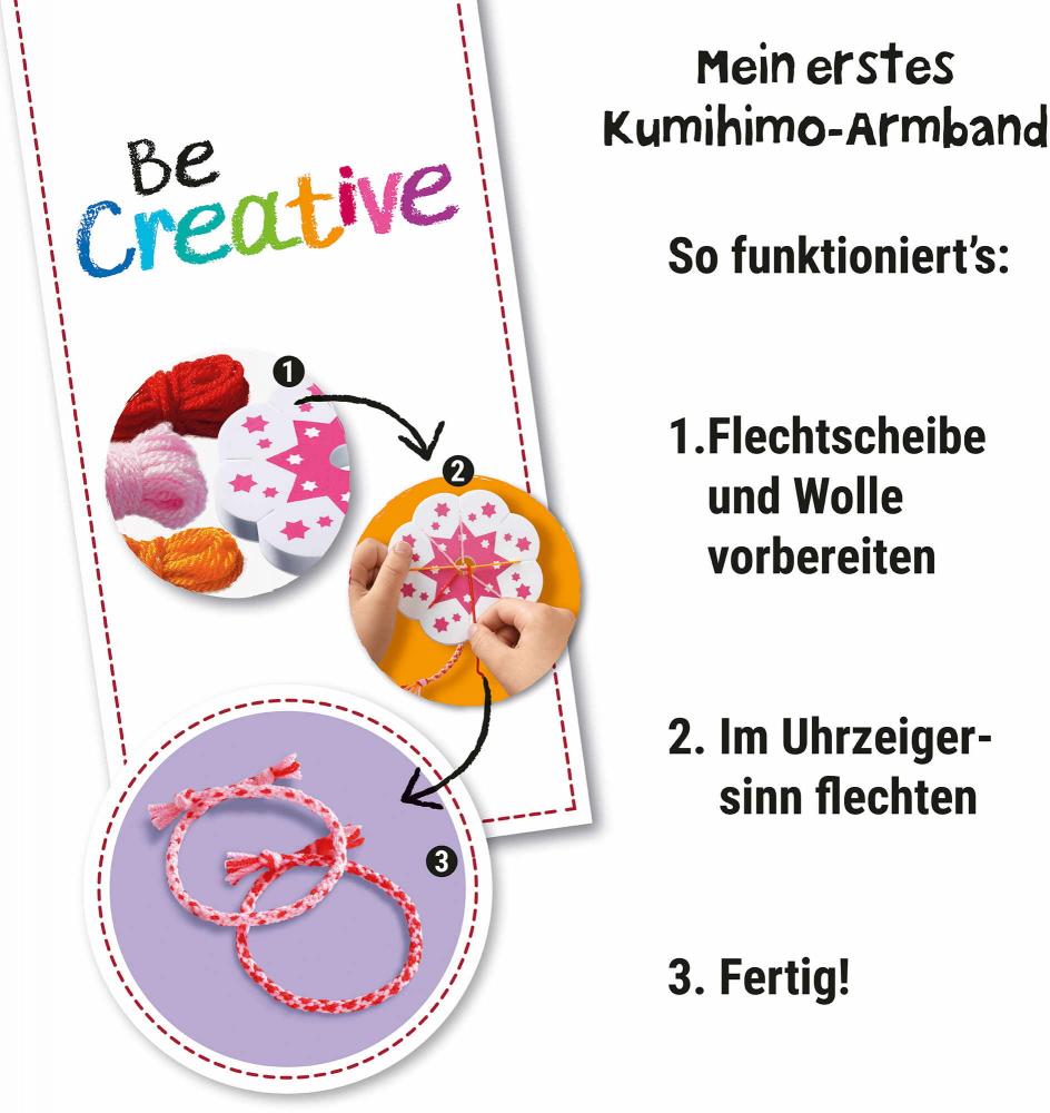 Ravensburger Creation kreative Grundtechniken Meine ersten Kumihimo Freundschaftsbändchen 12028007