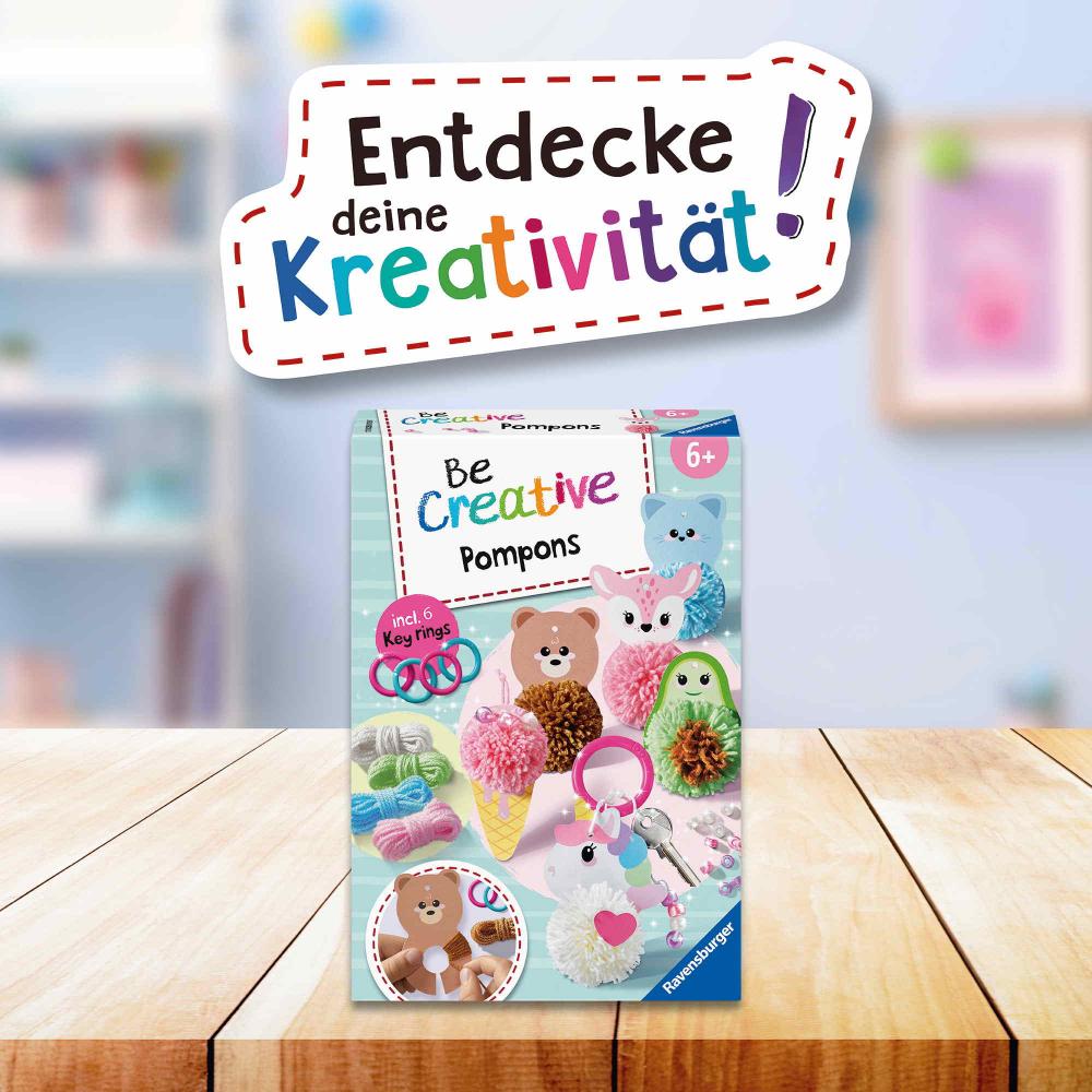Ravensburger Creation kreative Grundtechniken BeCreative Midi Pompons Kawaii 12028010