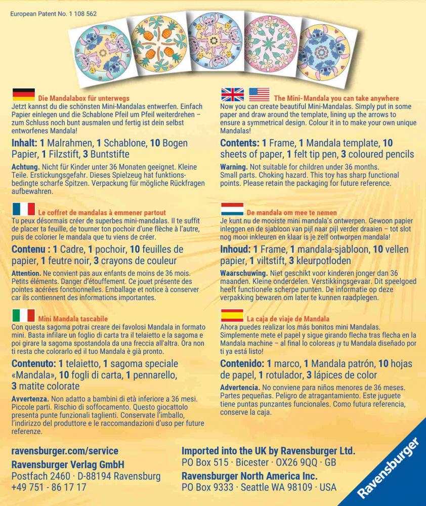 Ravensburger Creation Mandala Designer Mini Disney Stitch 12028014