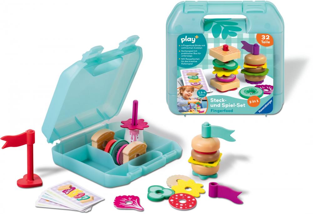 Ravensburger Spielwelt Küche Play+ Steck- und Spiel-Set Fingerfood 12034060