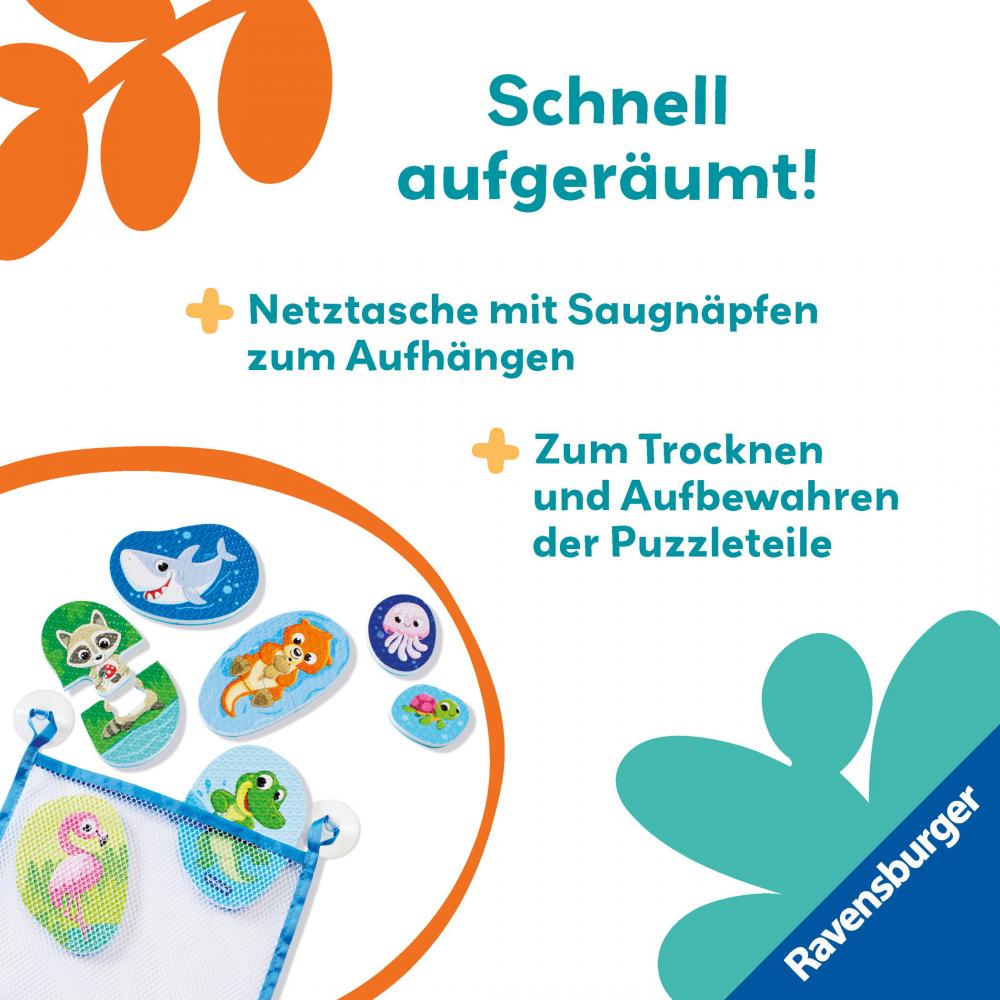 Ravensburger Kleinkindwelt Badewannenspielzeug Play+ Mein erstes Bade-Puzzle Tiere 12034120