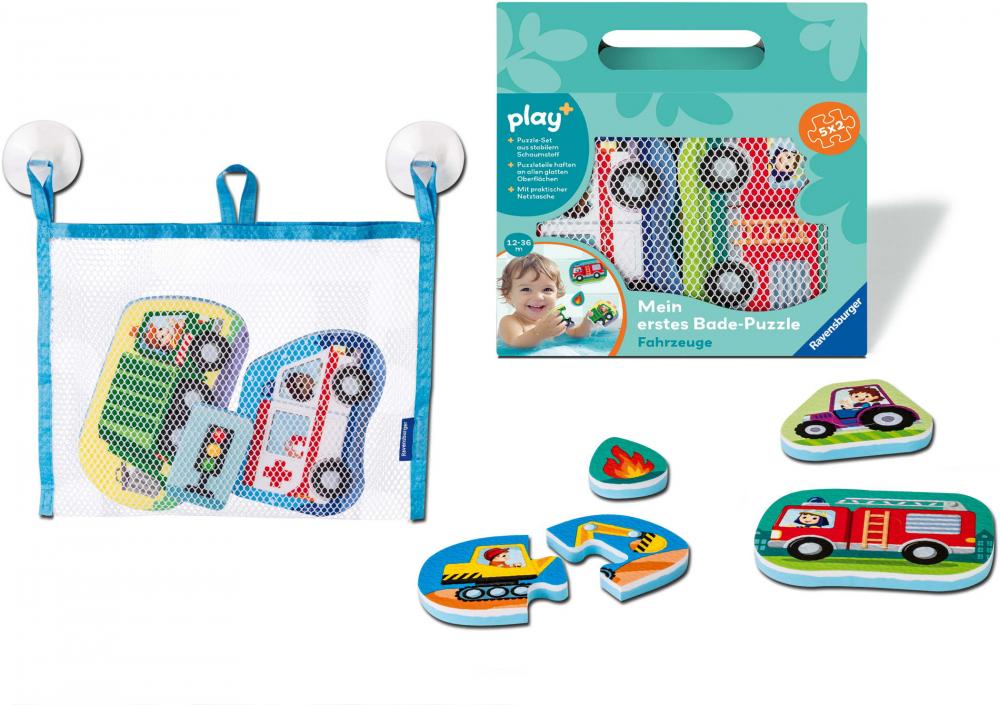 Ravensburger Kleinkindwelt Badewannenspielzeug Play+ Mein erstes Bade-Puzzle Fahrzeuge 12034121