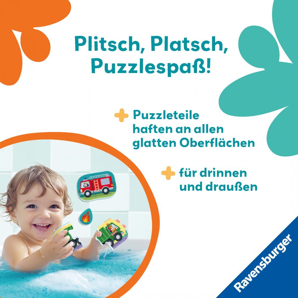 Ravensburger Kleinkindwelt Badewannenspielzeug Play+ Mein erstes Bade-Puzzle Fahrzeuge 12034121