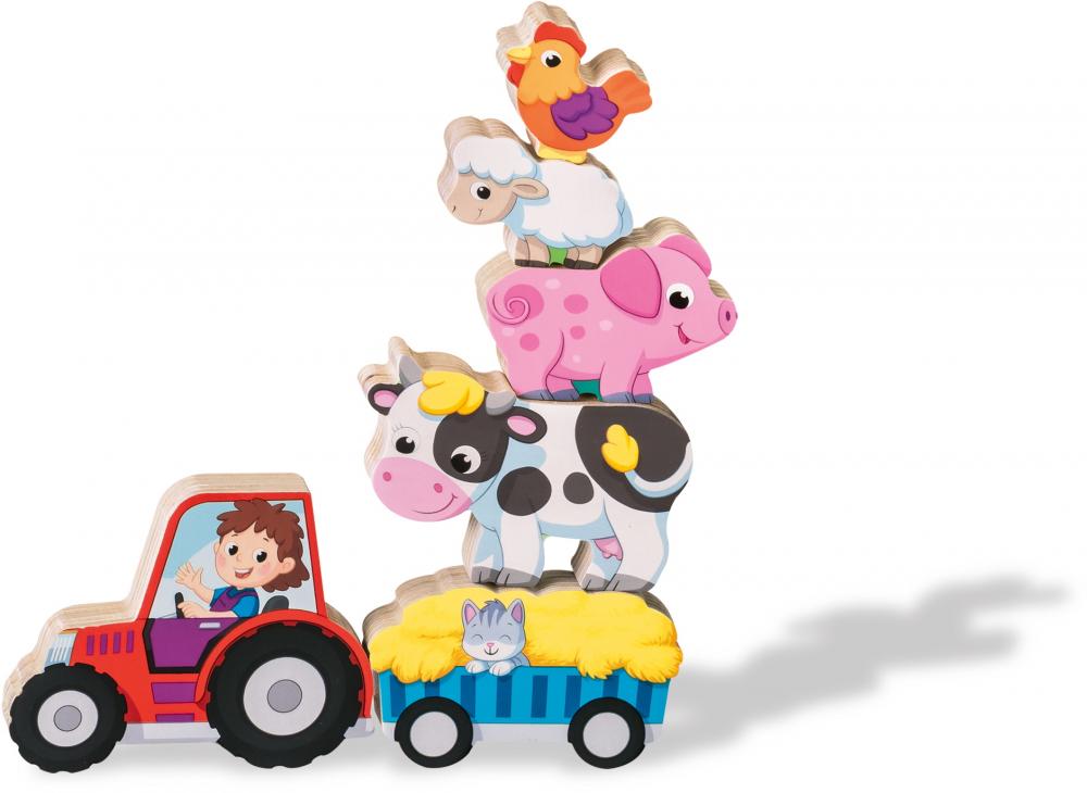 Ravensburger Kleinkindwelt Motorikspielzeug Play+ Magnetisches Holz-Zähl-Puzzle Bauernhof 12034123