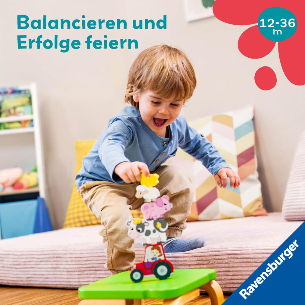 Ravensburger Kleinkindwelt Motorikspielzeug Play+ Magnetisches Holz-Zähl-Puzzle Bauernhof 12034123