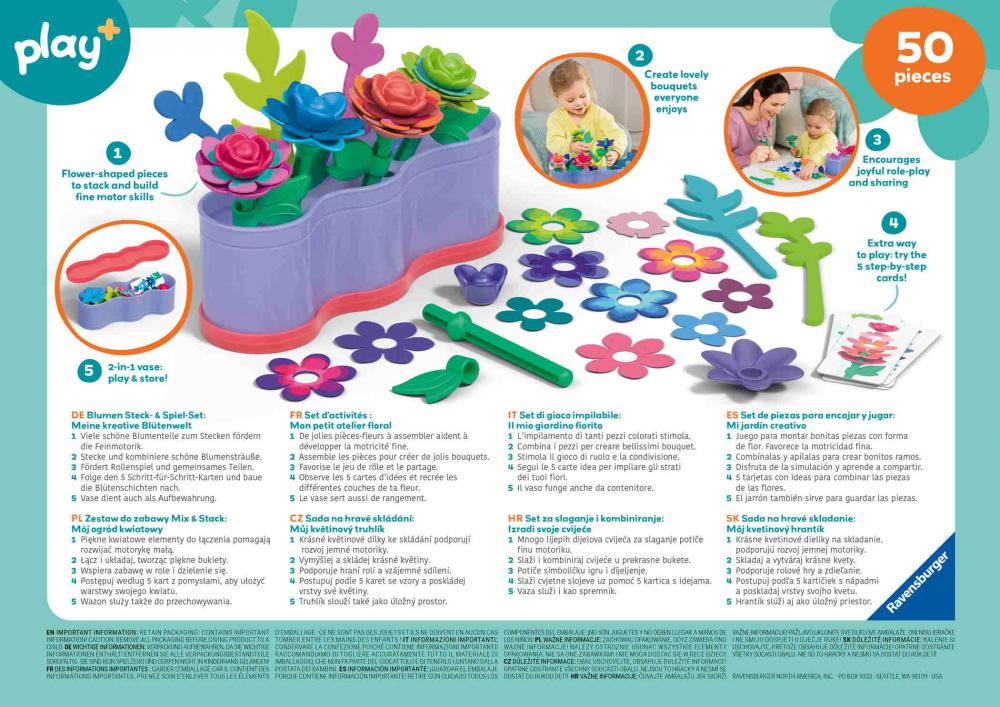 Ravensburger Kleinkindwelt Motorikspielzeug Play+ Meine kreative Blütenwelt 12034164