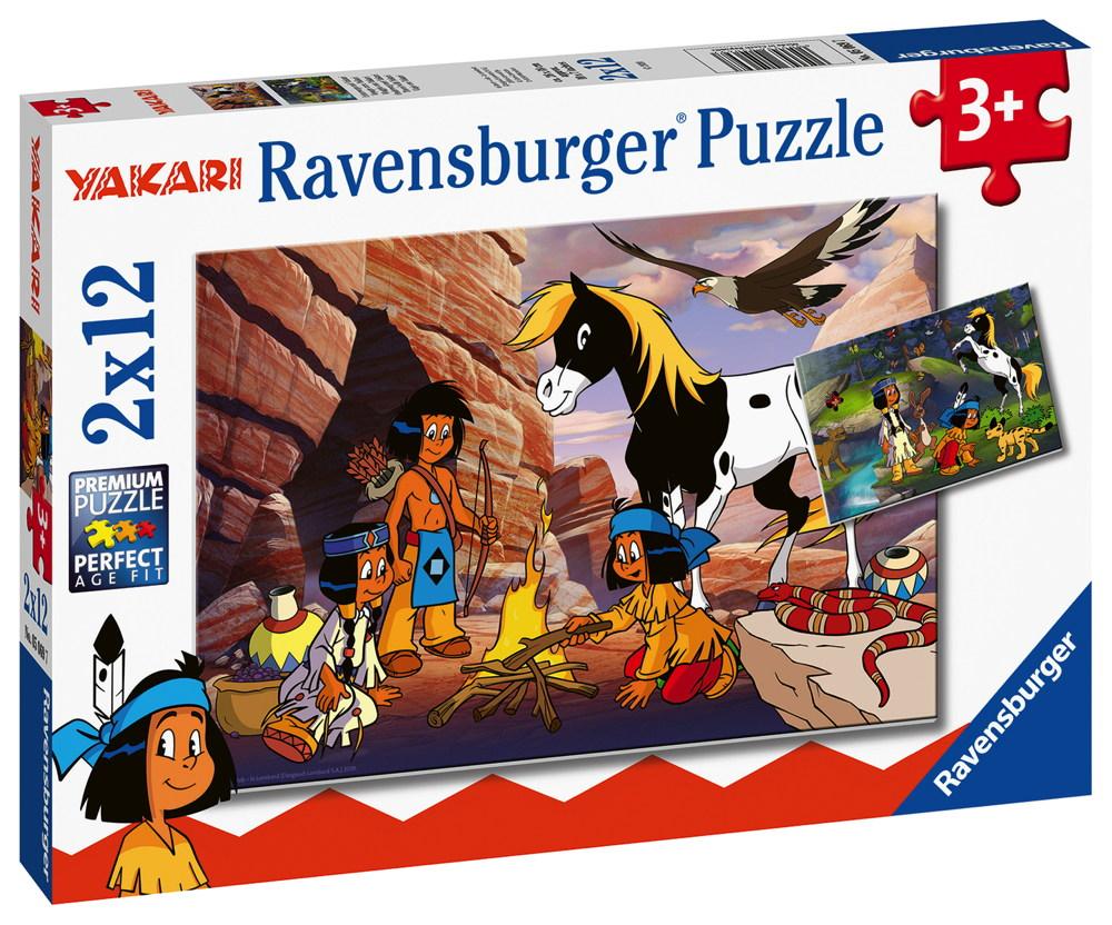 2 x 12 Teile Ravensburger Kinder Puzzle Unterwegs mit Yakari 05069