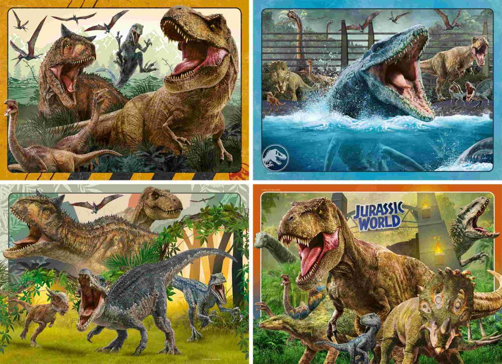 4 x 100 Teile Ravensburger Kinder Puzzle Willkommen in der Jurassic World 05619