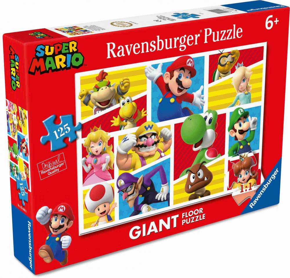 125 Teile Ravensburger Kinder Puzzle Bodenpuzzle Nintendo Super Mario Freunde und Feinde 05640