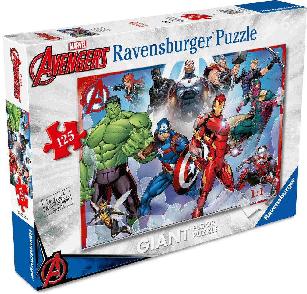 125 Teile Ravensburger Kinder Puzzle Bodenpuzzle Marvel Avengers Starke Avengers 05643