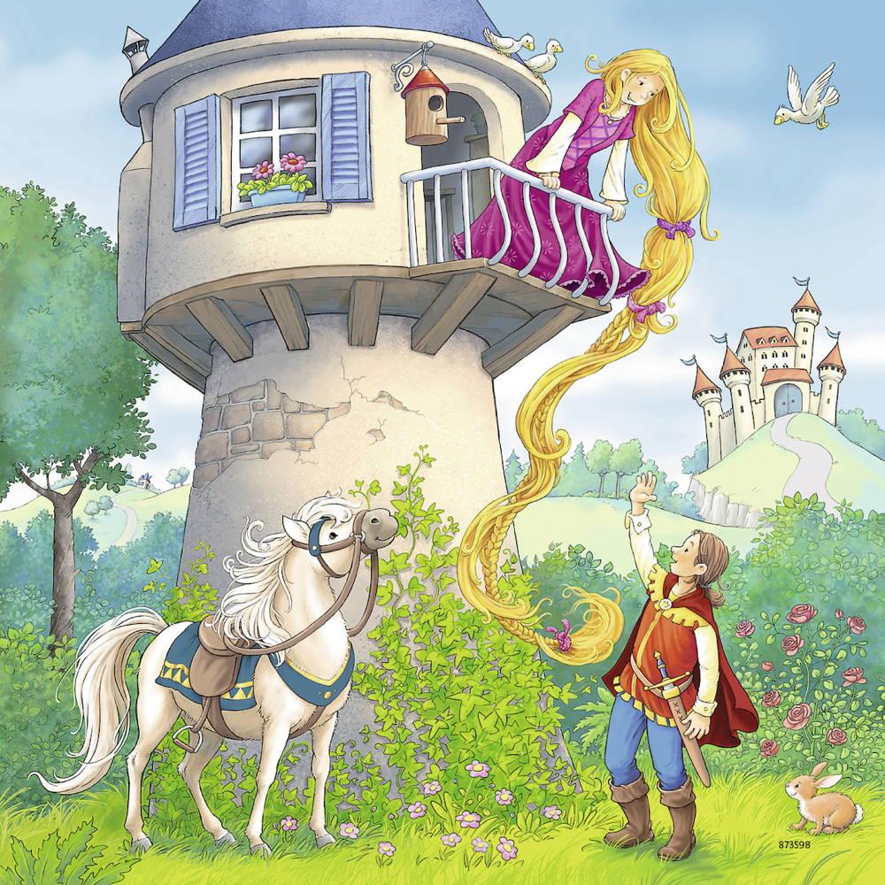 3 x 49 Teile Ravensburger Kinder Puzzle Rapunzel, Rotkäppchen & Froschkönig 08051