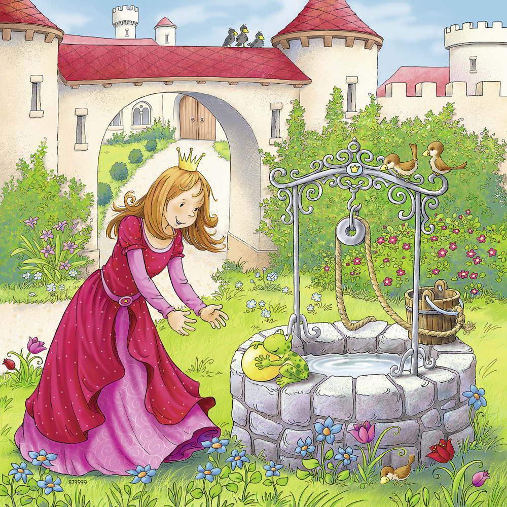3 x 49 Teile Ravensburger Kinder Puzzle Rapunzel, Rotkäppchen & Froschkönig 08051