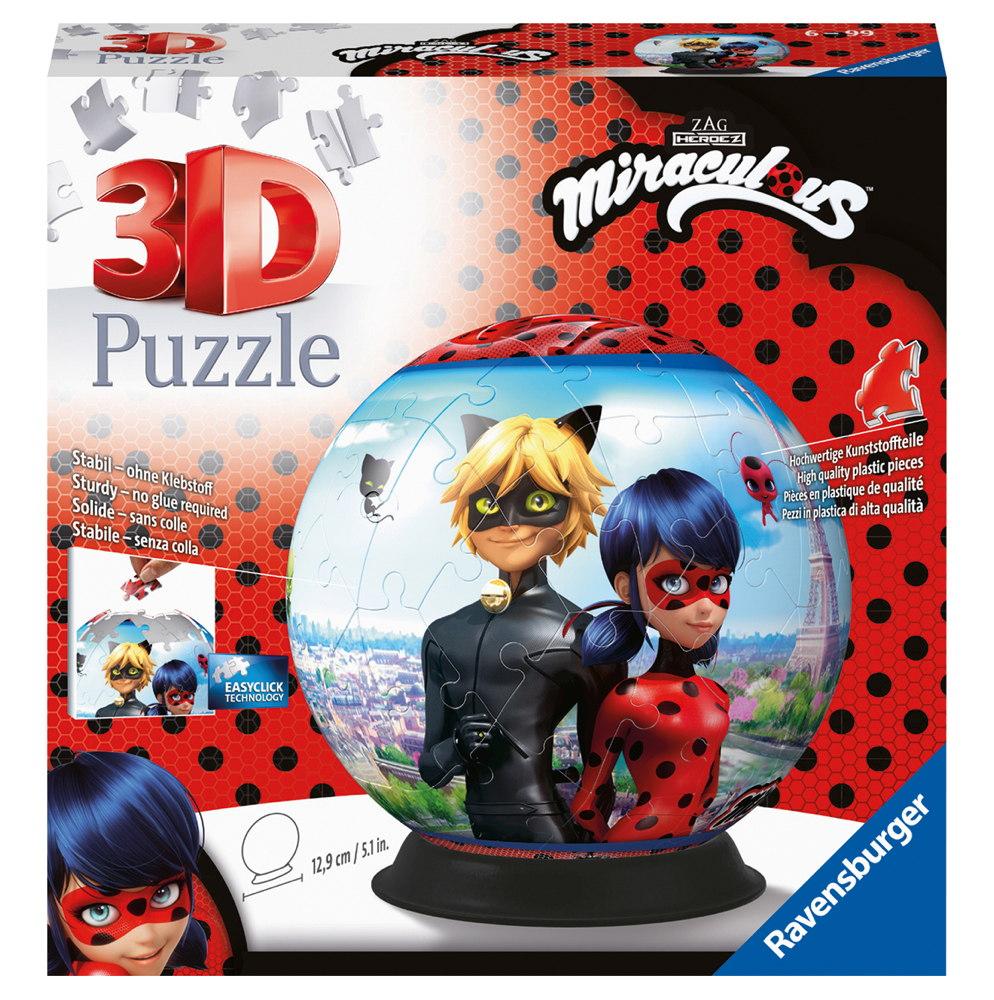 72 Teile Ravensburger 3D Puzzle Ball Miraculous 11167