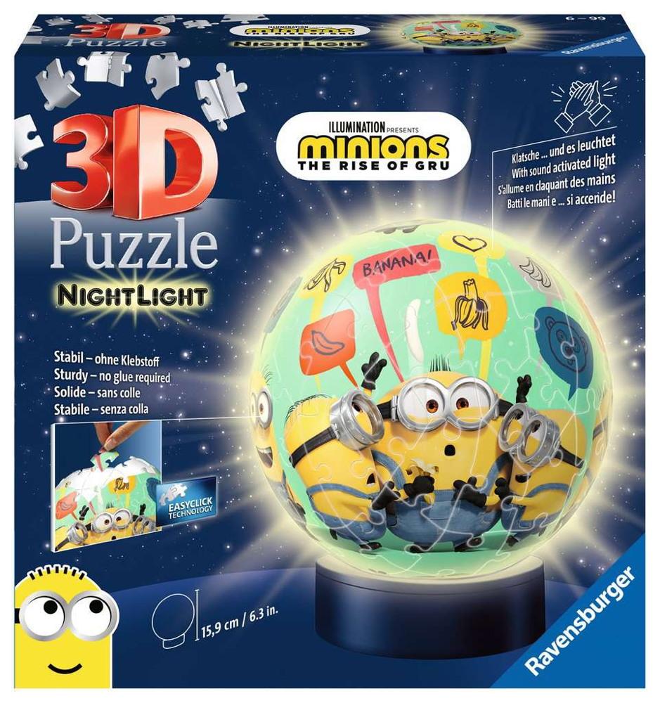 72 Teile Ravensburger 3D Puzzle Ball Nachtlicht Minions 11180