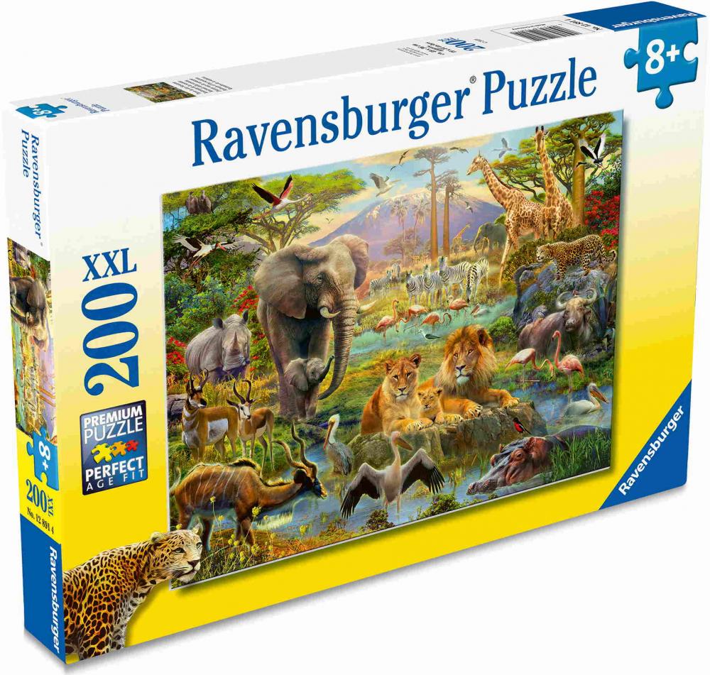 200 Teile Ravensburger Kinder Puzzle XXL Tiere in der Savanne 12891