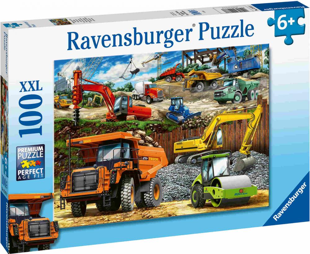 100 Teile Ravensburger Kinder Puzzle XXL Fahrzeuge auf der Baustelle 12973