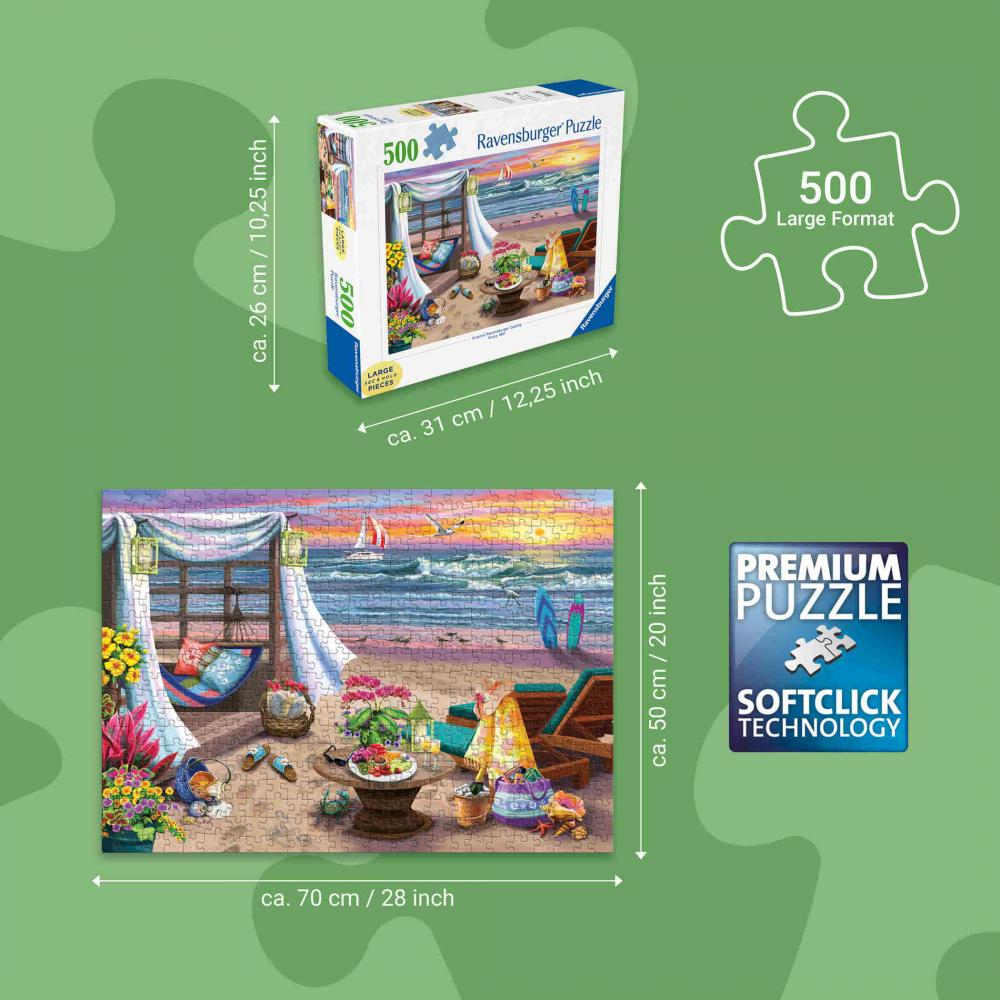 500 Teile Ravensburger Puzzle Large Pieces Große Teile Die Oase am Strand 16792
