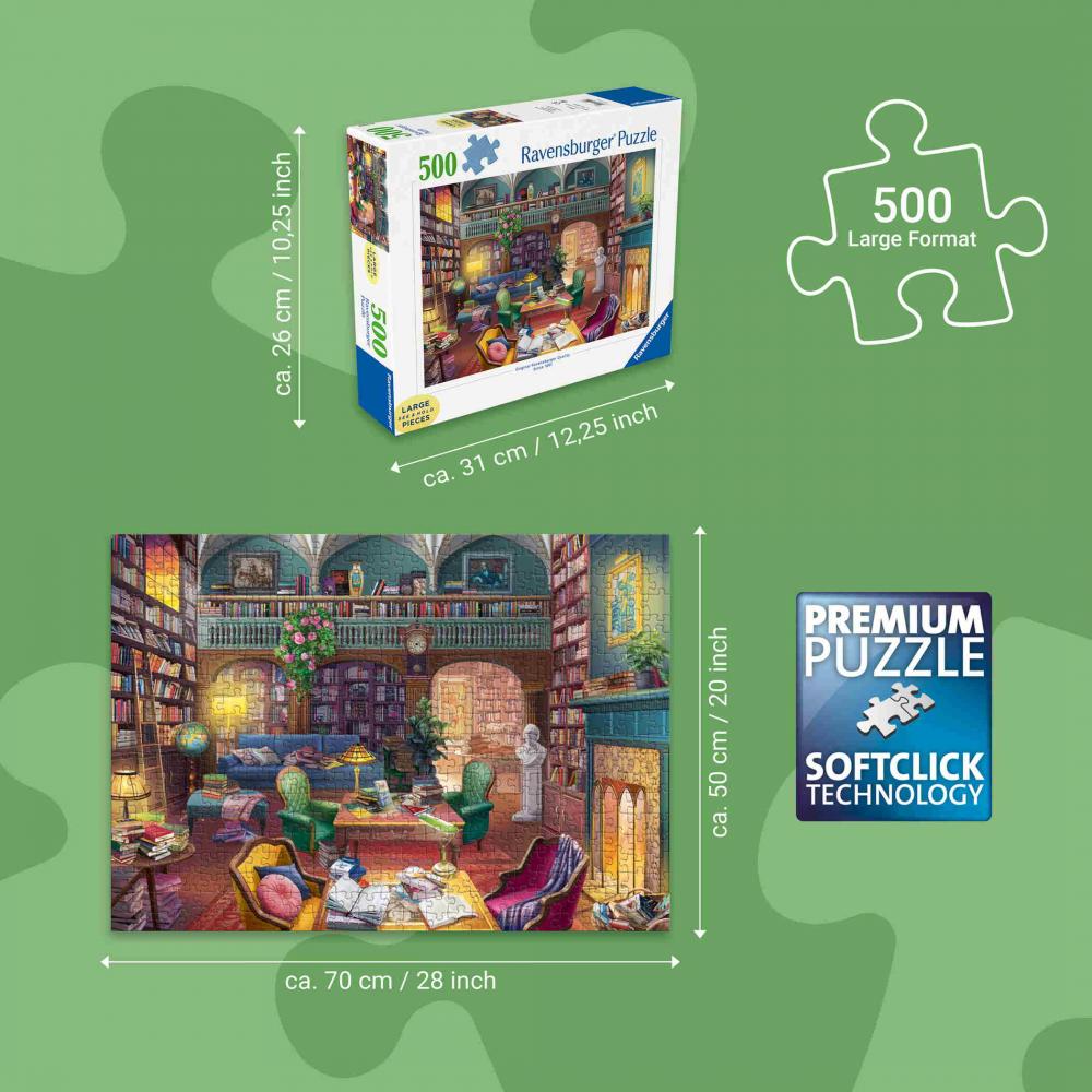 500 Teile Ravensburger Puzzle Large Pieces Große Teile Magische Bücherwelt 17459