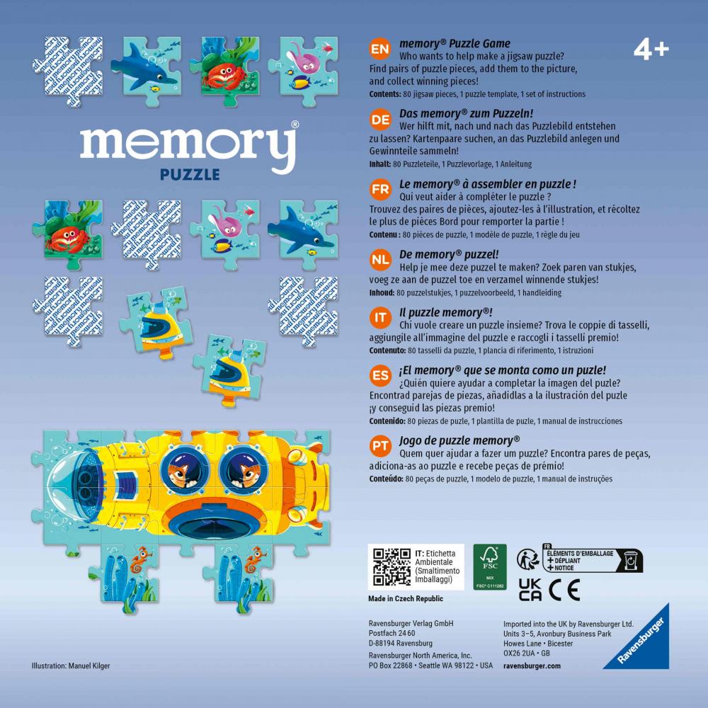 80 Karten Ravensburger Kartenlegespiel memory Puzzle Unterwasserwelt 22461