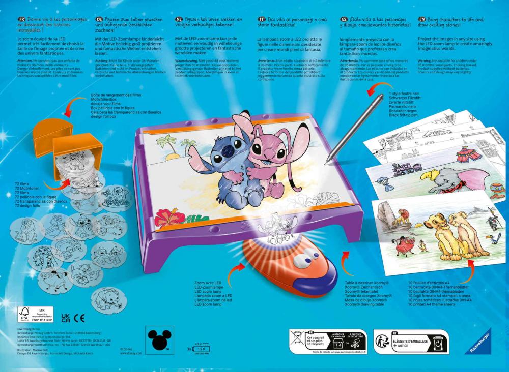 Ravensburger Creation Zeichnen XOOMY Maxi Xoomy Maxi Stitch & Disney Classics A4 Tisch 23489