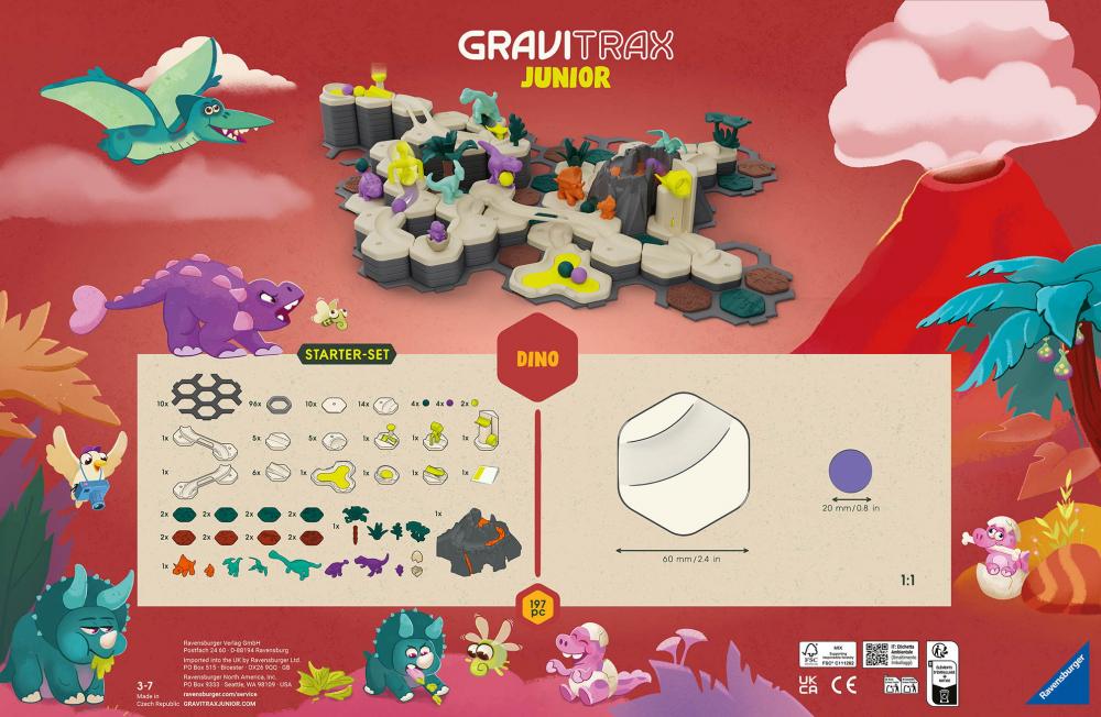 Ravensburger Kugelbahn GraviTrax Junior StarterSet XXL Dino 24845