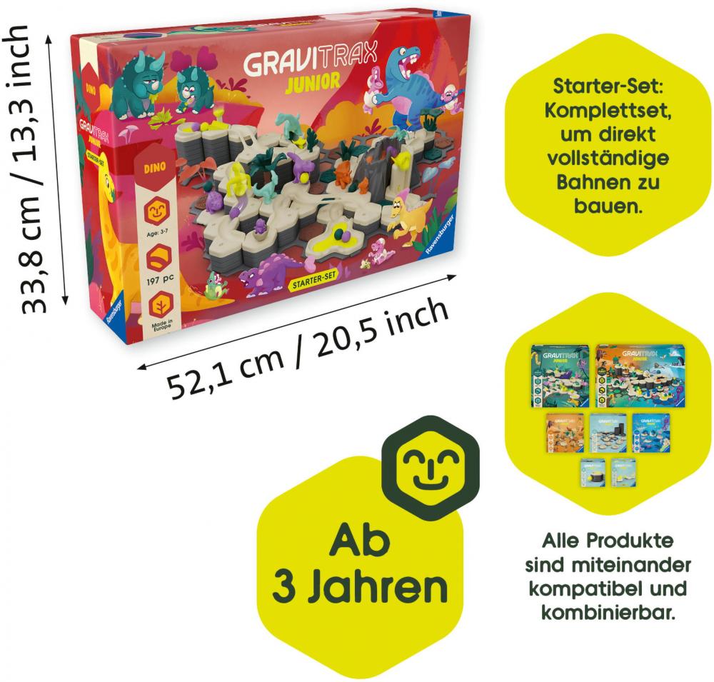 Ravensburger Kugelbahn GraviTrax Junior StarterSet XXL Dino 24845