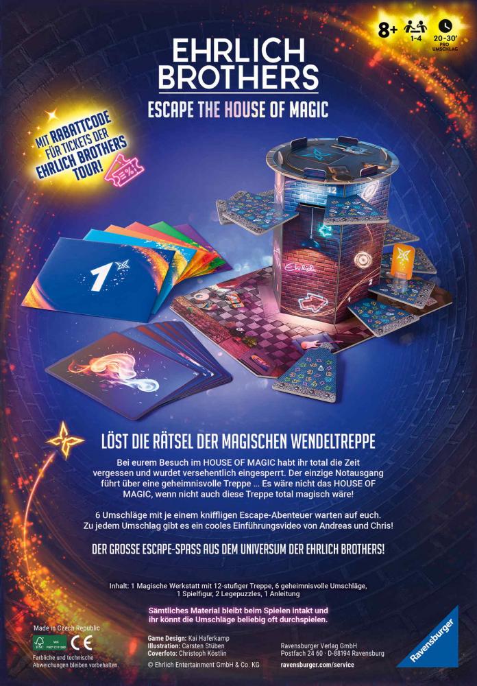 Ravensburger Familienspiel Exit Ehrlich Brothers Escape the House of Magic 24868